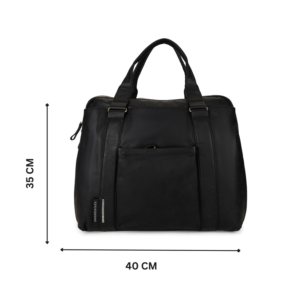 Grace Collection Limited Edition Genuine Leather Black Laptop Bag