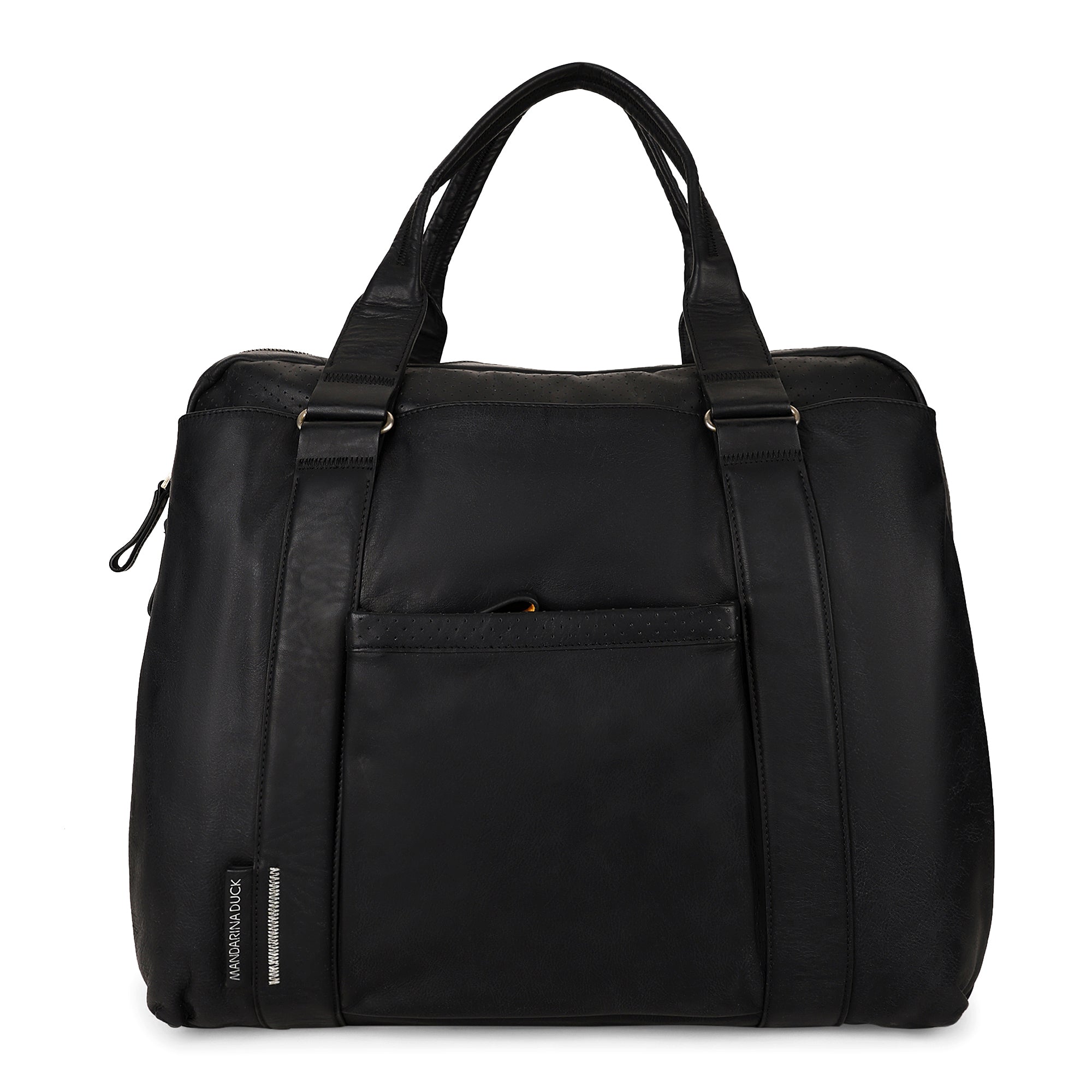 Grace Collection Limited Edition Genuine Leather Black Laptop Bag - Mandarina Duck