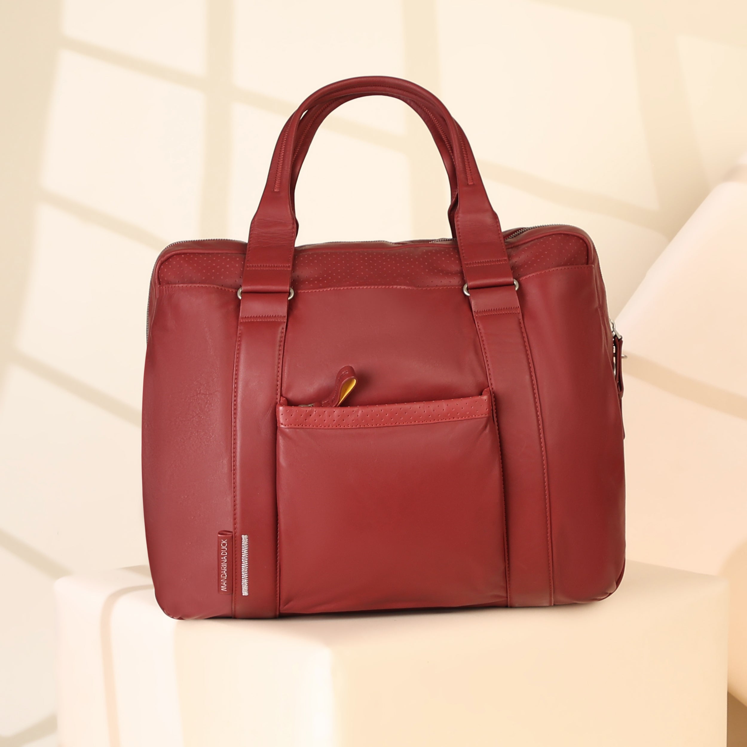 Grace Collection Limited Edition Genuine Leather Red Laptop Bag - Mandarina Duck