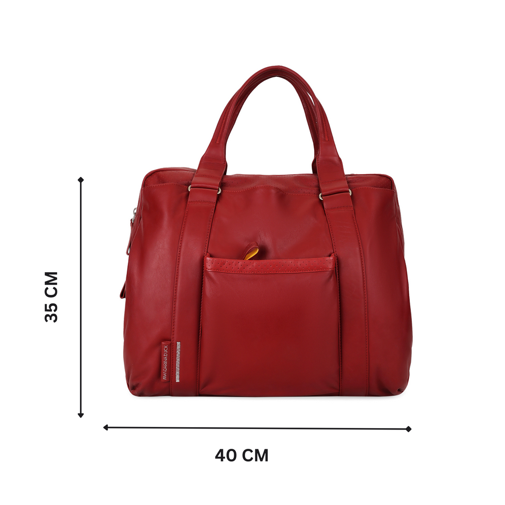 Grace Collection Limited Edition Genuine Leather Red Laptop Bag
