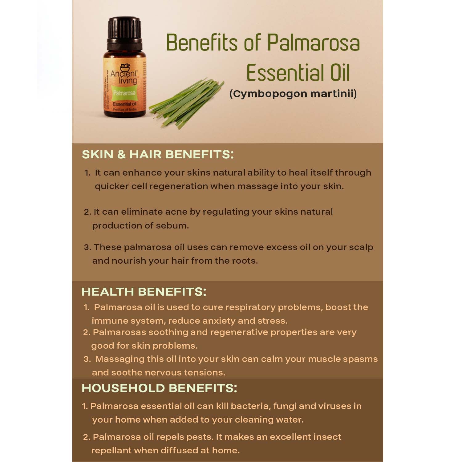 Palmarosa Essential Oil - Ancient Living