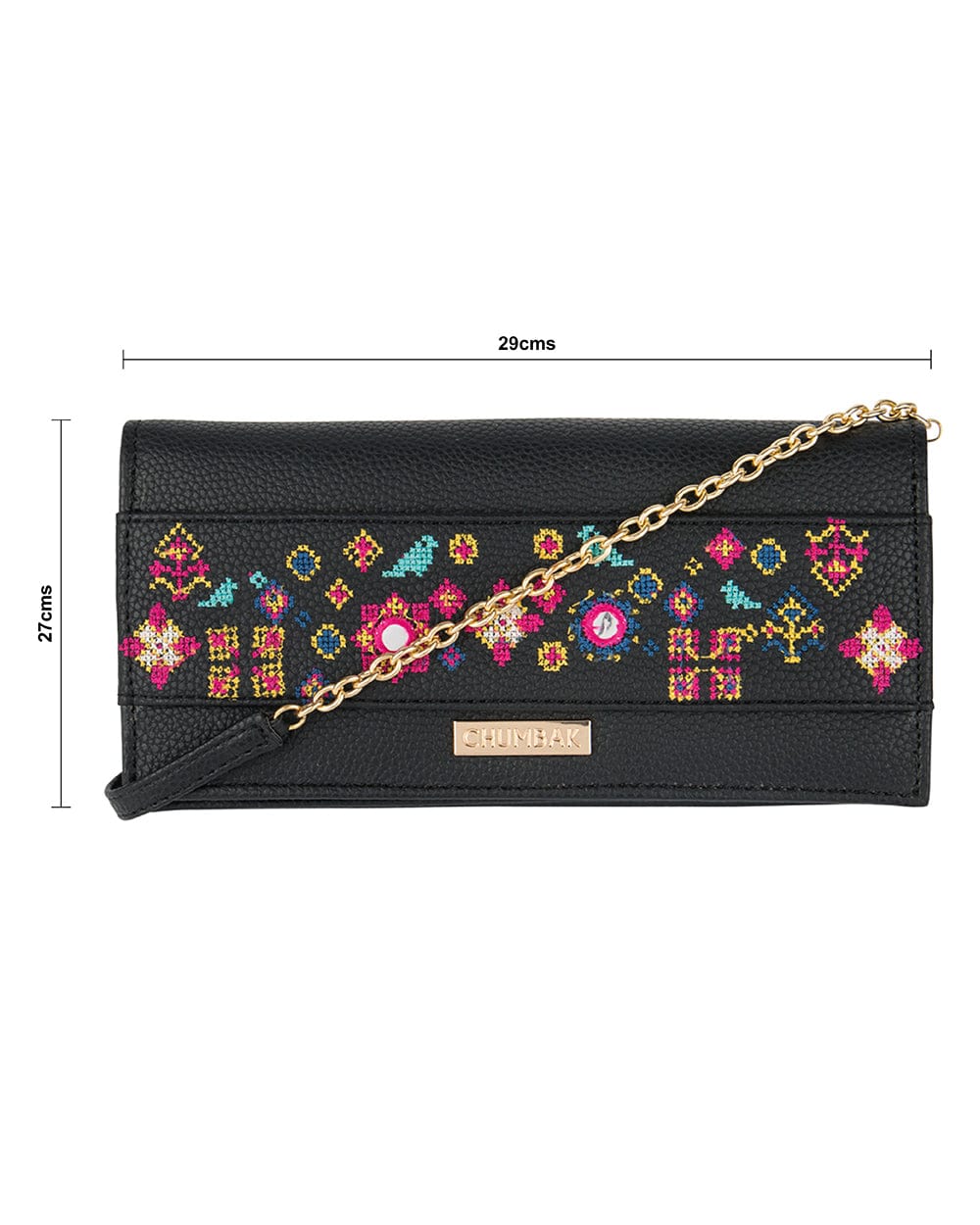 Floral Cross Stitch Sling Wallet - Chumbak