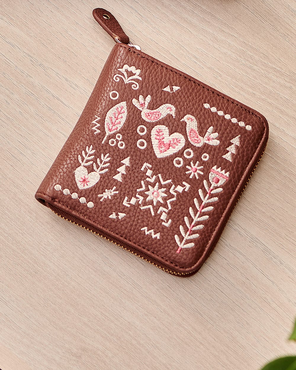 Swan Song Embroidered Mini Wallet - Chumbak