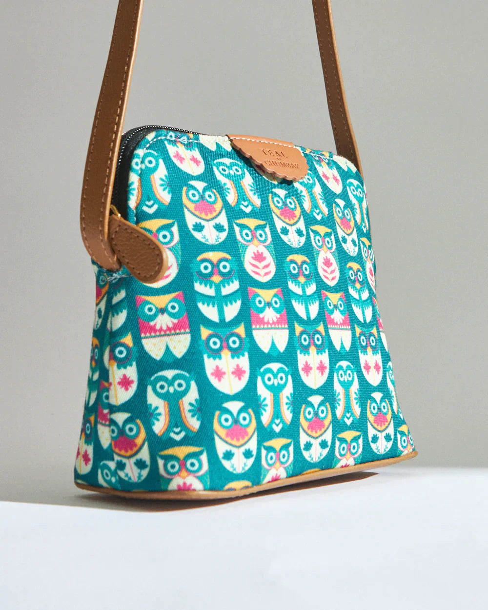 chumbak Multicolor Sling Bag Flower Owl Teal Canvas Sling Bag Teal - Price  in India