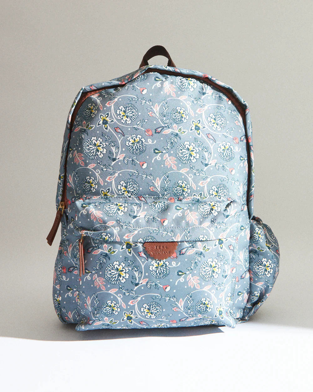 Teal By Chumbak Grey Bloom Laptop Backpack - Chumbak