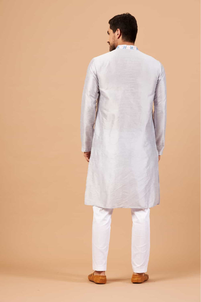 Men's Blue Color Manatee Basik Kurta Cotton