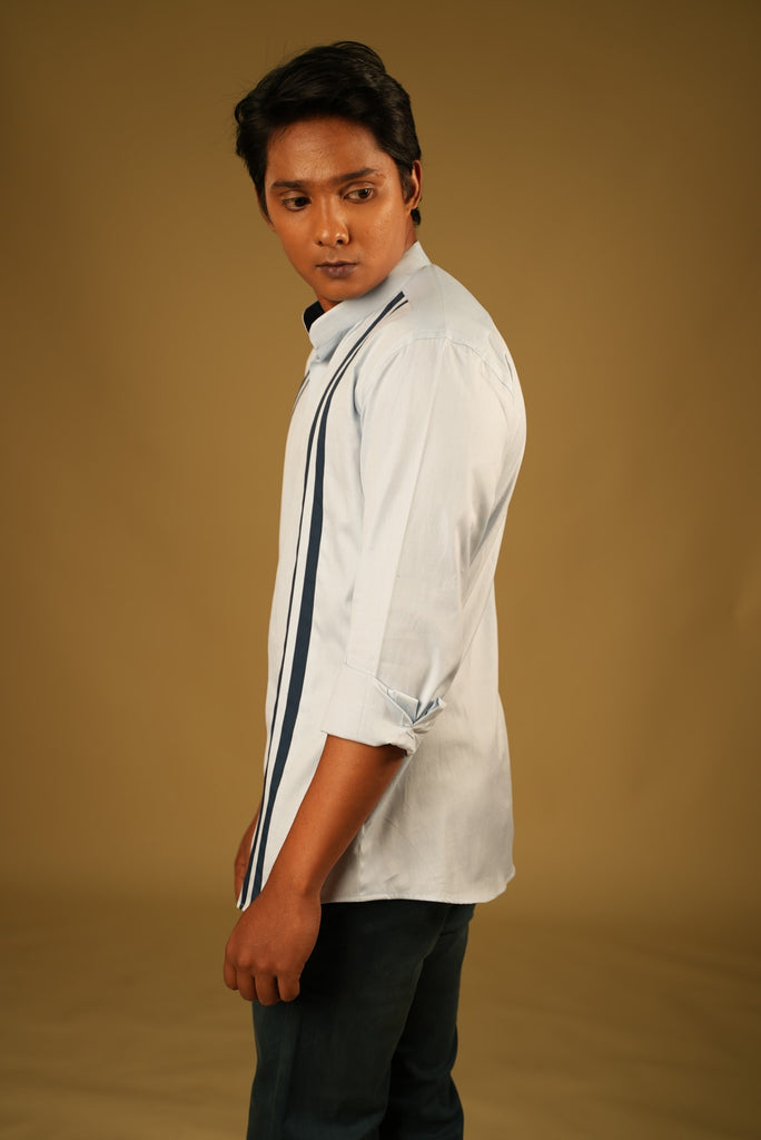 Men's Blue Color Blue Lina Shirt Full Sleeves Casual Shirt