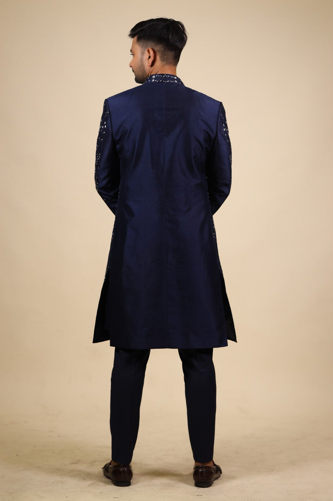 Men's Blue Color Indo-Western Suit