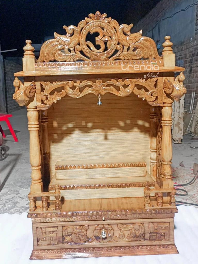 Traditional Teak Wood Mandir for Home