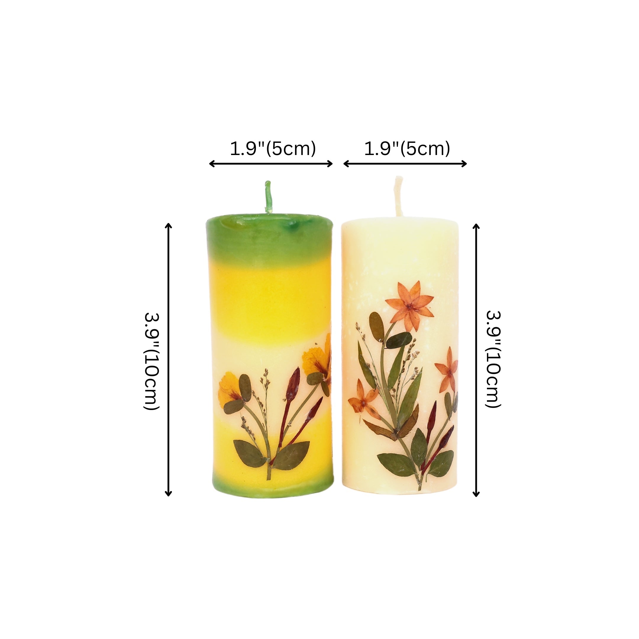 Eco-friendly Soy Wax Scented Pillar Candles - Set of 2 - Natriel