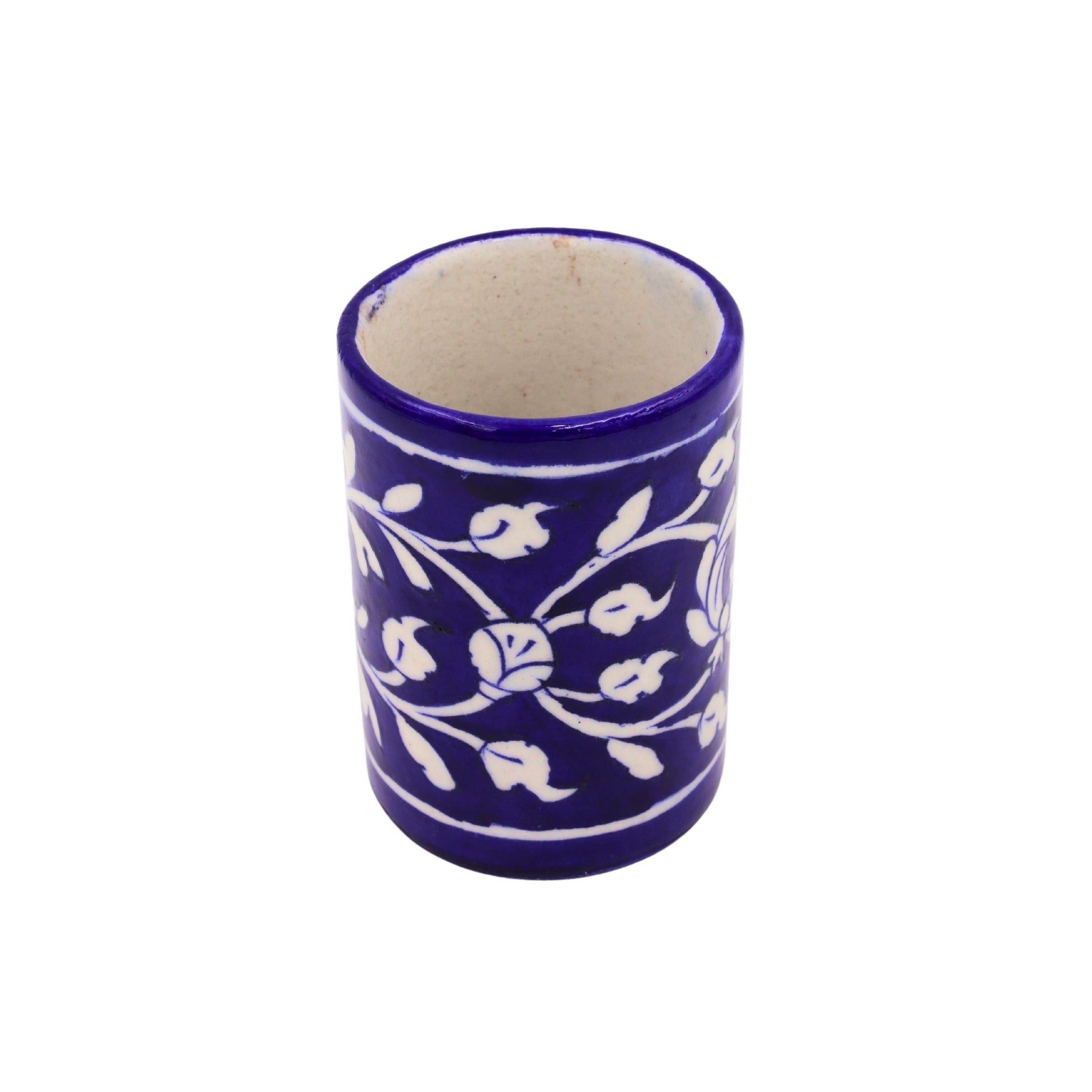 Blue Pottery Pen Holder - Blue - Natriel