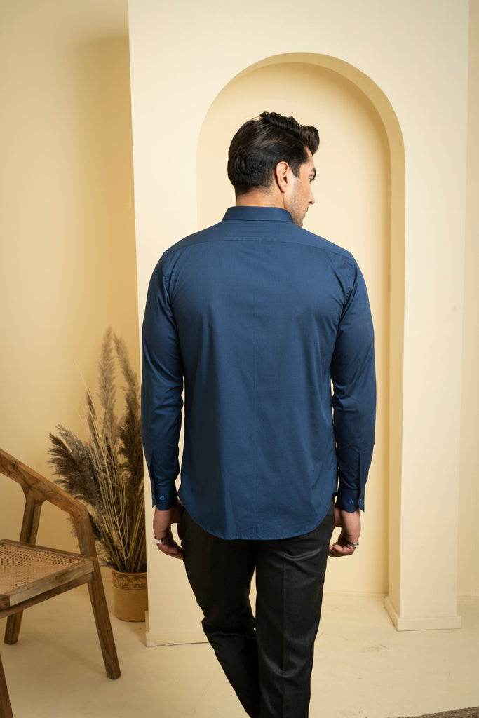 Men's Blue Color Cran Full Sleeves Shirt