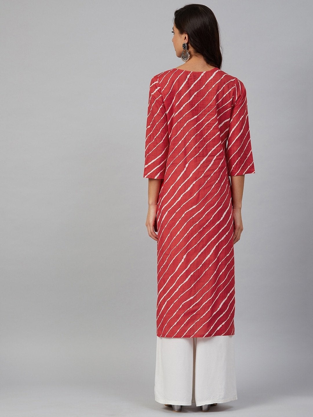 Women's Leheriya Printed Straight Kurta