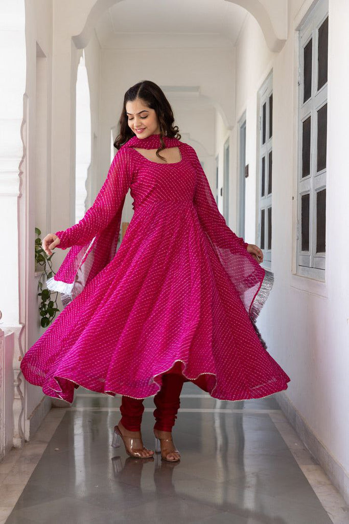 Women's Floral Printed Knee Length Elbow Length Sleeves Round Neck Kurti And Palazzo Set With Net Dupatta