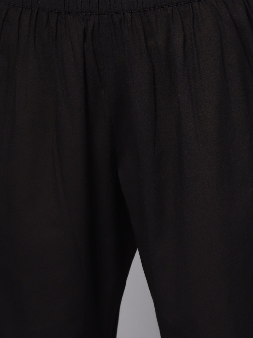 Women's Black 3/4Th Sleeve Cotton Kurta With Palazzo And Printed Dupatta - Nayo Clothing USA