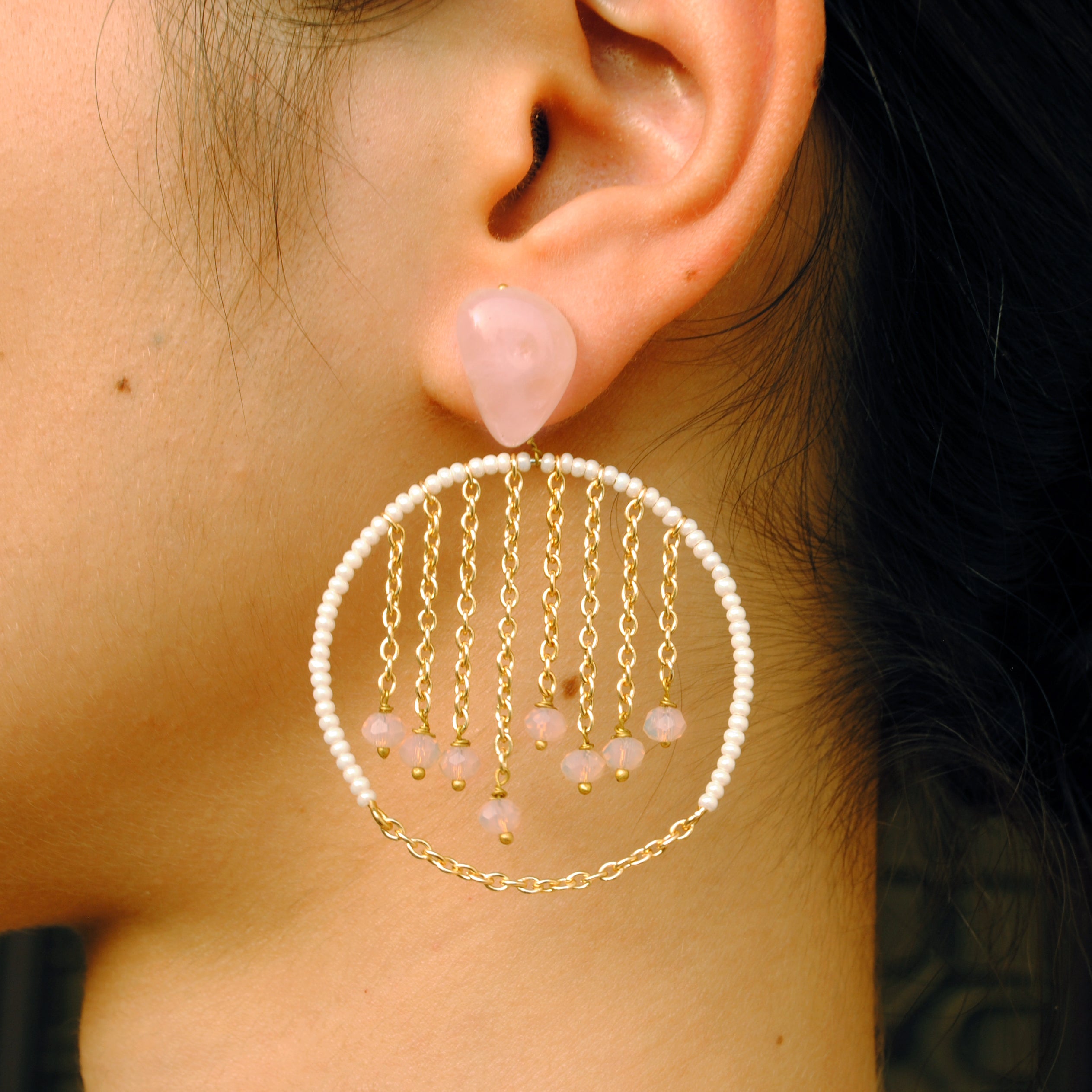 Women's Swinging Lights Hoop Earrings