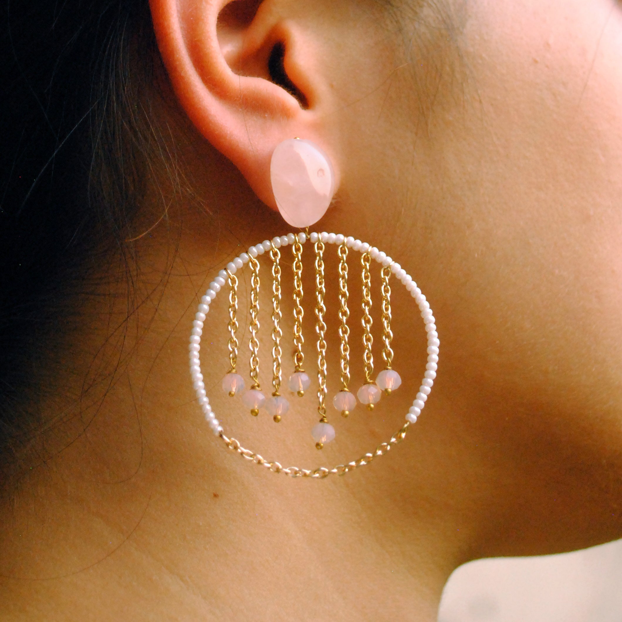 Women's Swinging Lights Hoop Earrings