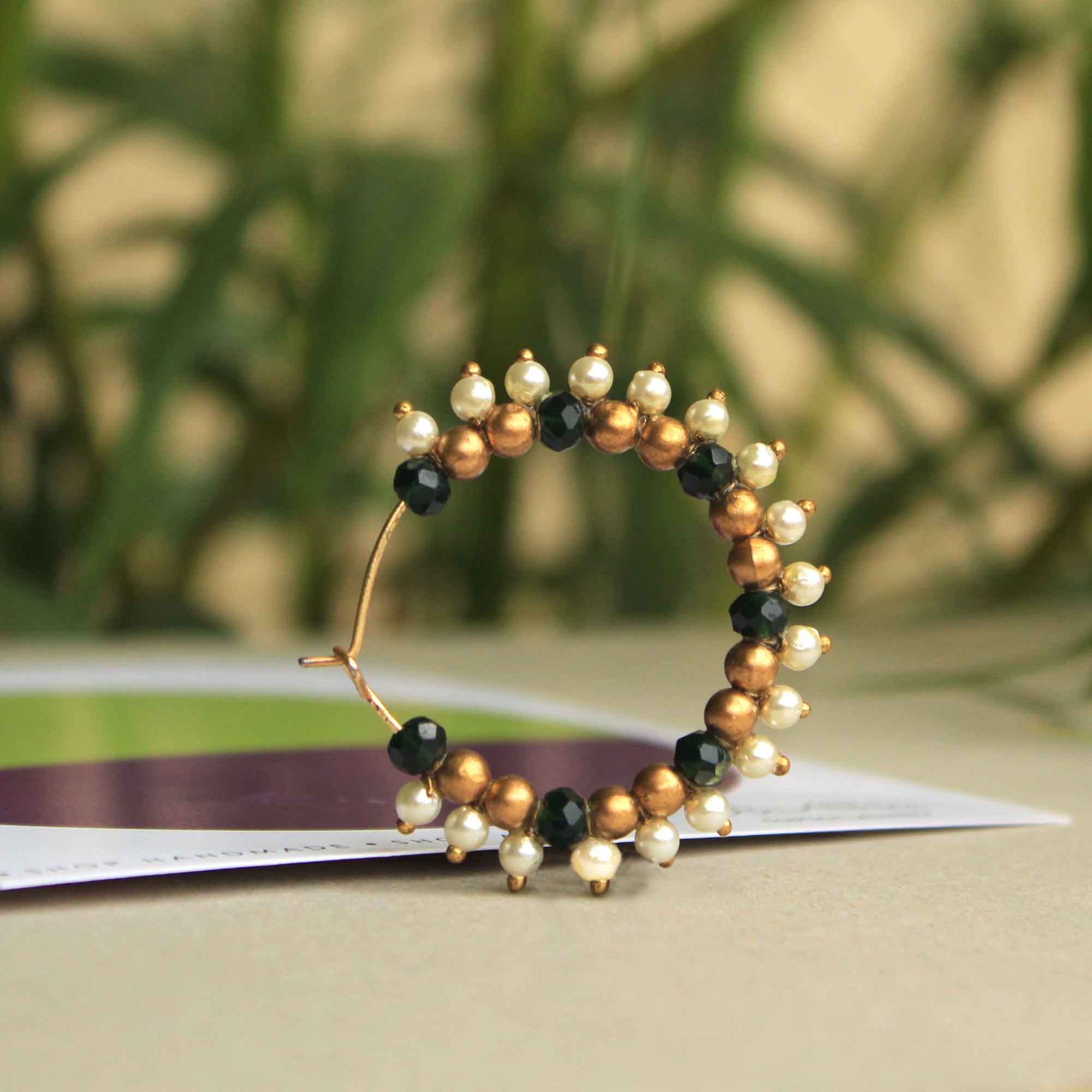 Gorgeous Green Pearl Nose Ring