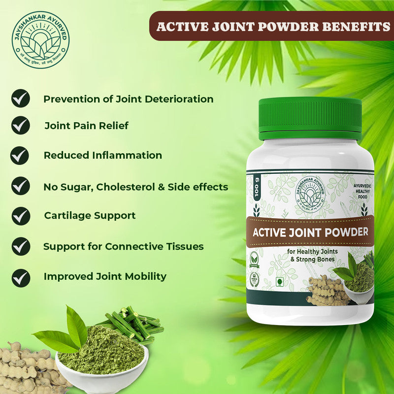 Active Joint Powder - Essential Ayurvedic Solution For Healthy Joints & Strong Bones (100Gm) - Jayshankar Ayurved