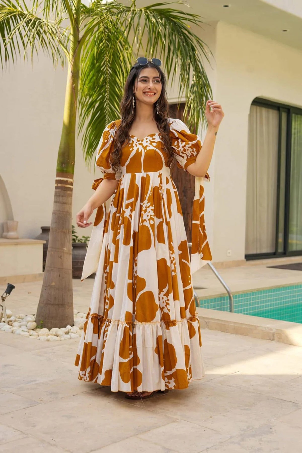 Women's Mustard Color Designer Digital Printed Partywear Long Gown for Ethnic Girlie Looks Mustard / 6XL | Trendia Global Women's Mustard Color Designer Digital Printed Partywear Long Gown for Ethnic Girlie Looks Mustard / 6XL | Trendia Global