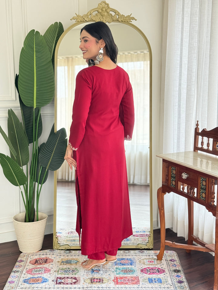 Women's Pink Smart And Ethnic Readymade Kurta Set For Casual And Formal Looks