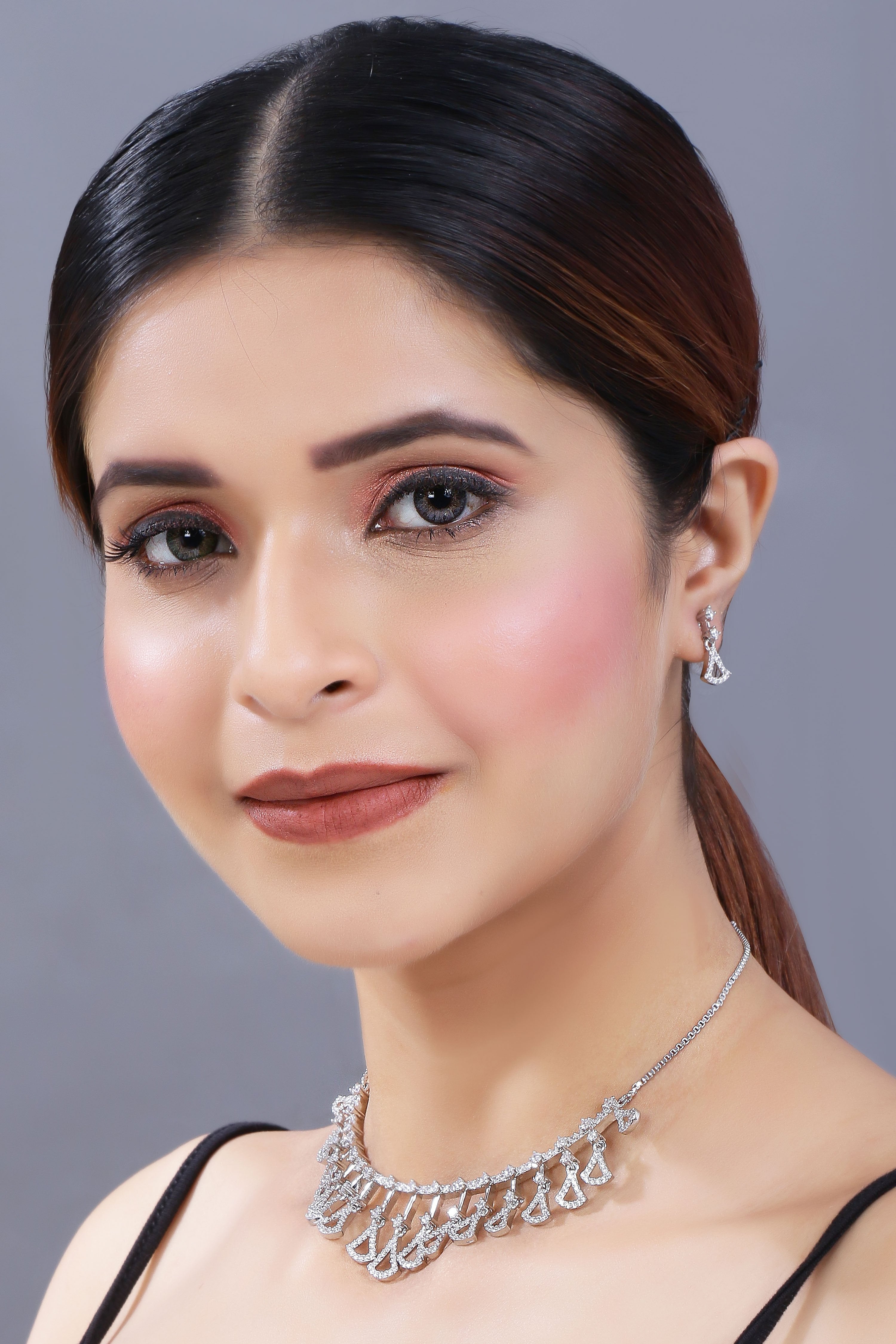 Women's Rhodium Plated Jewellery Set