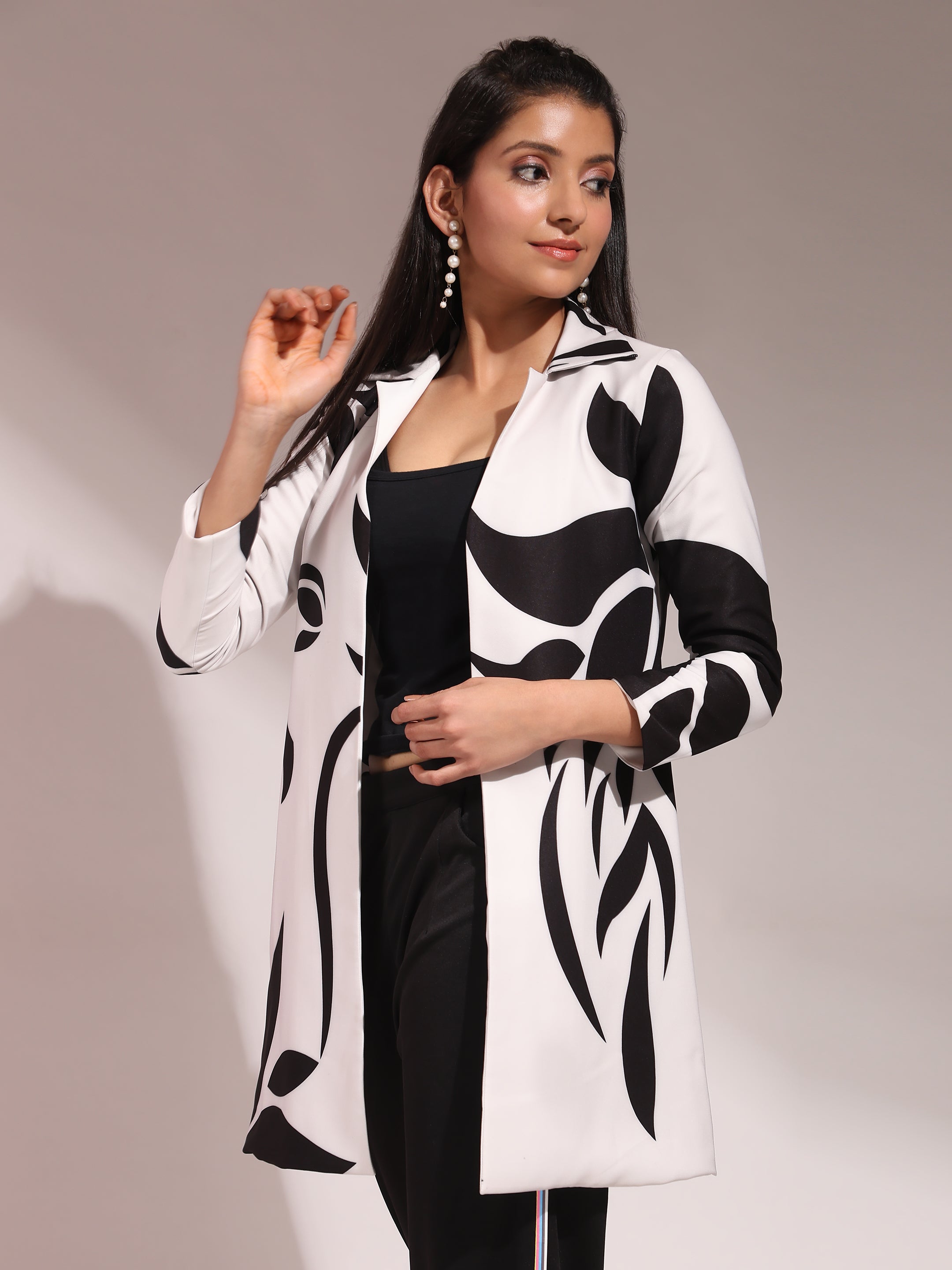 Women's Indowestern Coat Blending Traditional And Modern Aesthetics Premium Banana Crepe Fabric For Comfort And Durability - Phenav