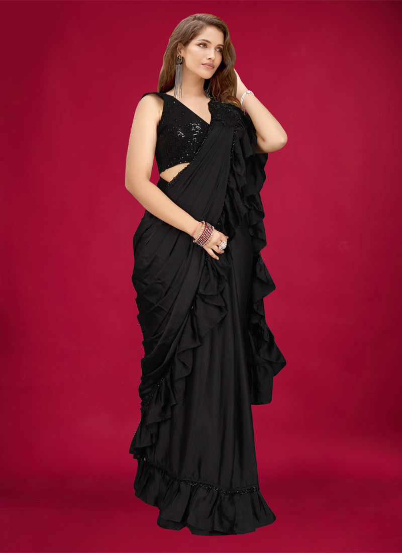 Women's Black With Mehendi Color Slub Cotton Digital Printed Readymade Lehenga Choli Set  (stitched 40 size, Alt 38 to 44 size) - Aastha Fashion