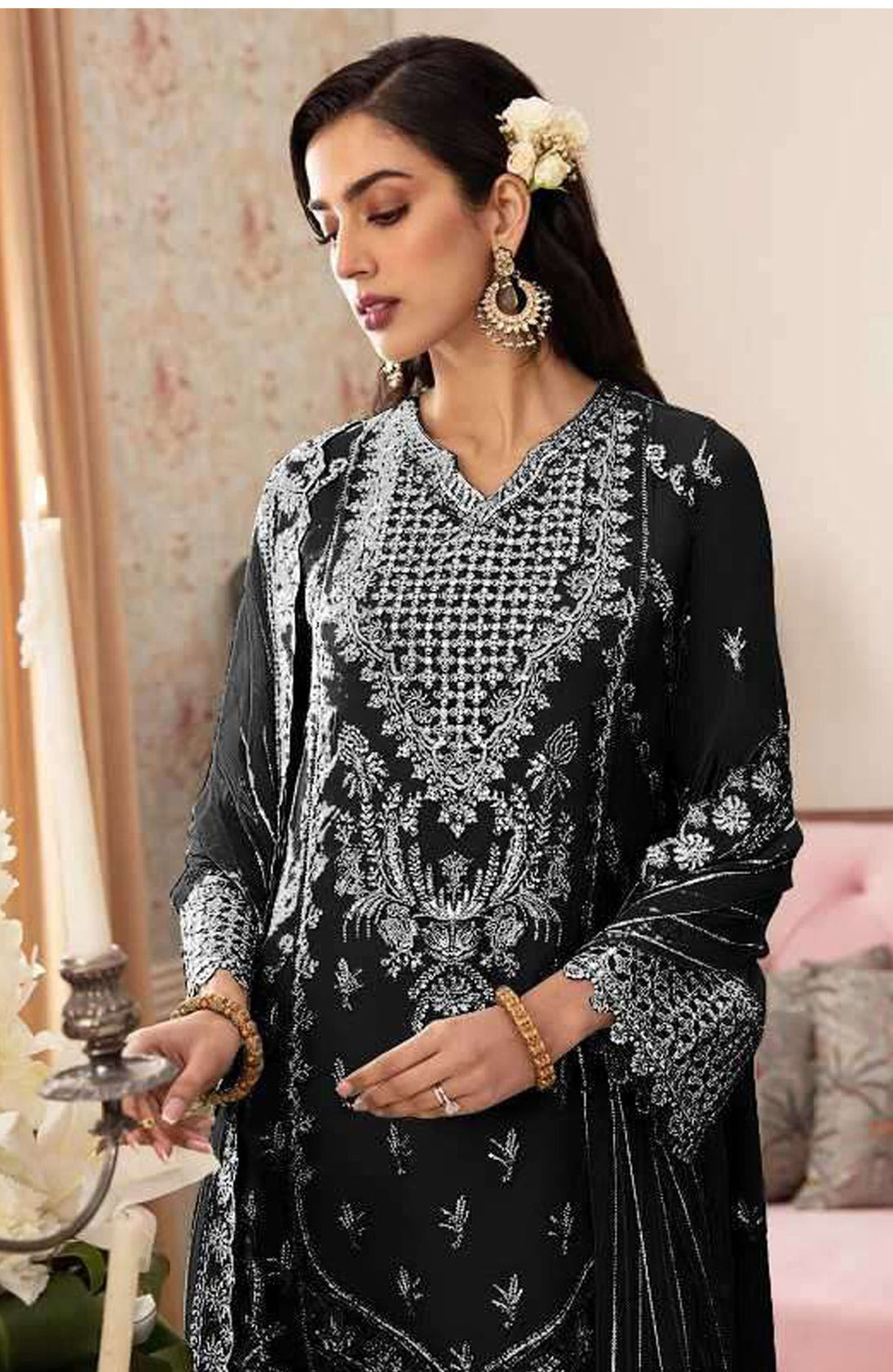 Women's Fashion Dream Black Faux Georgette Pakistani Salwar Suit | Trendia Global Women's Fashion Dream Black Faux Georgette Pakistani Salwar Suit | Trendia Global