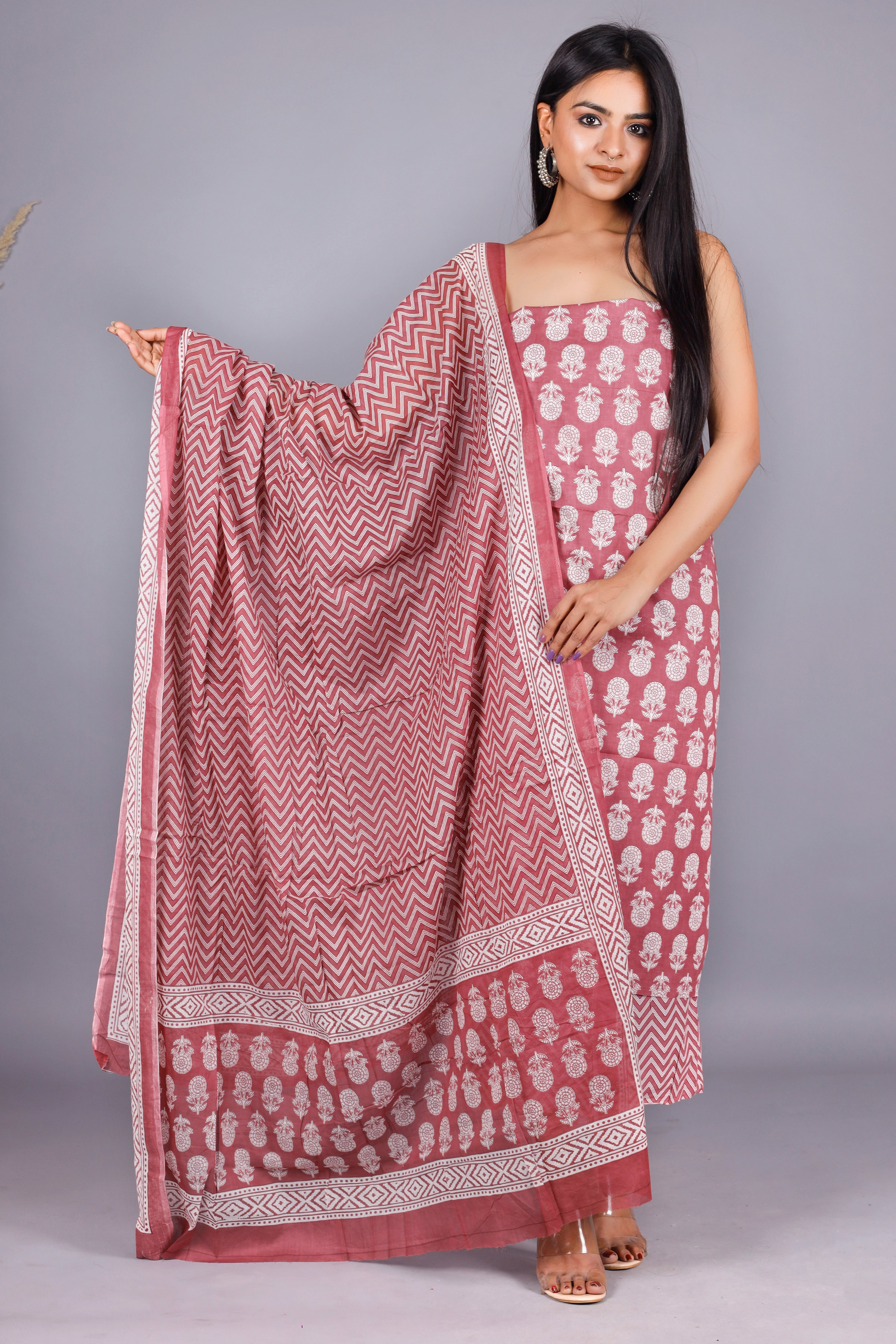 Woman's Purple Cotton Kurta Set
