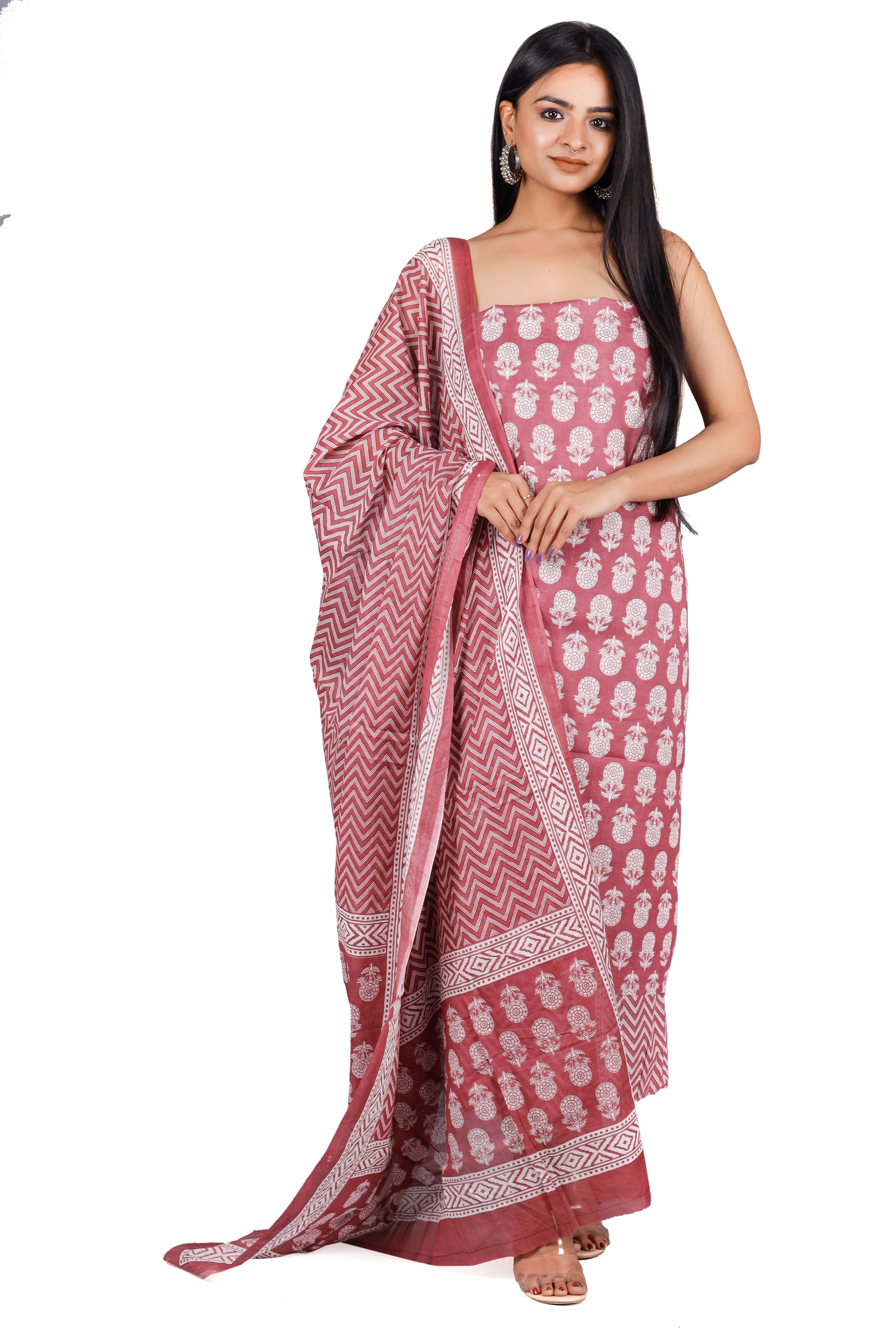 Woman's Purple Cotton Kurta Set
