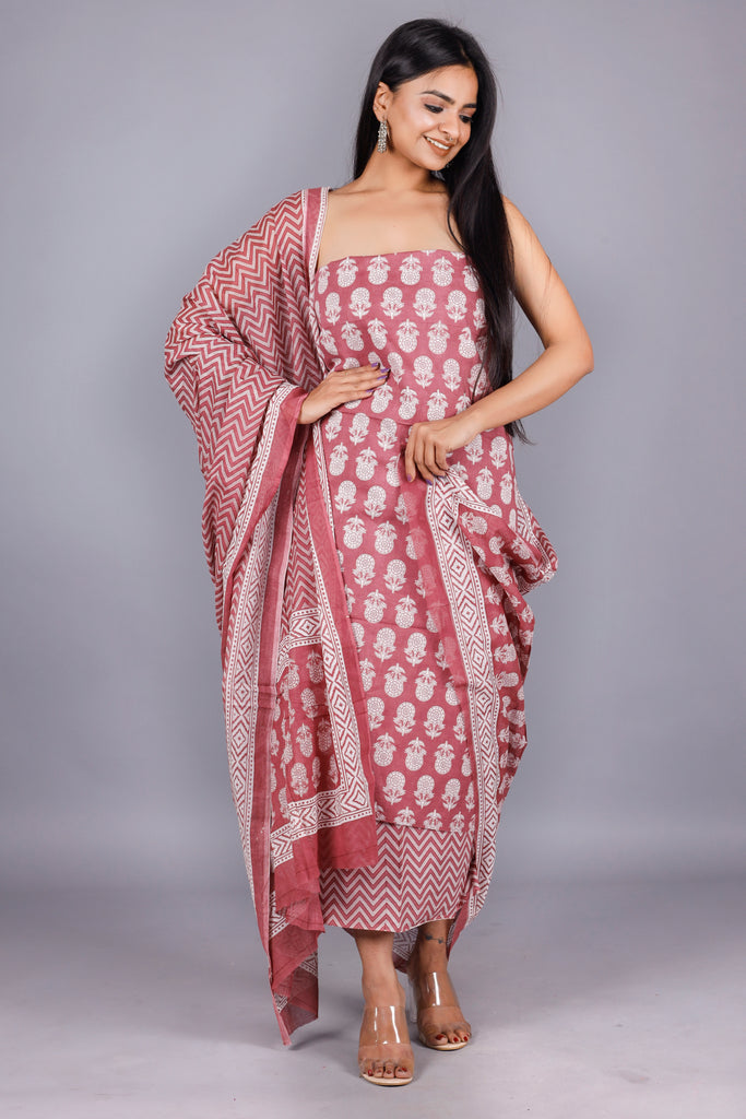 Woman's Purple Cotton Kurta Set