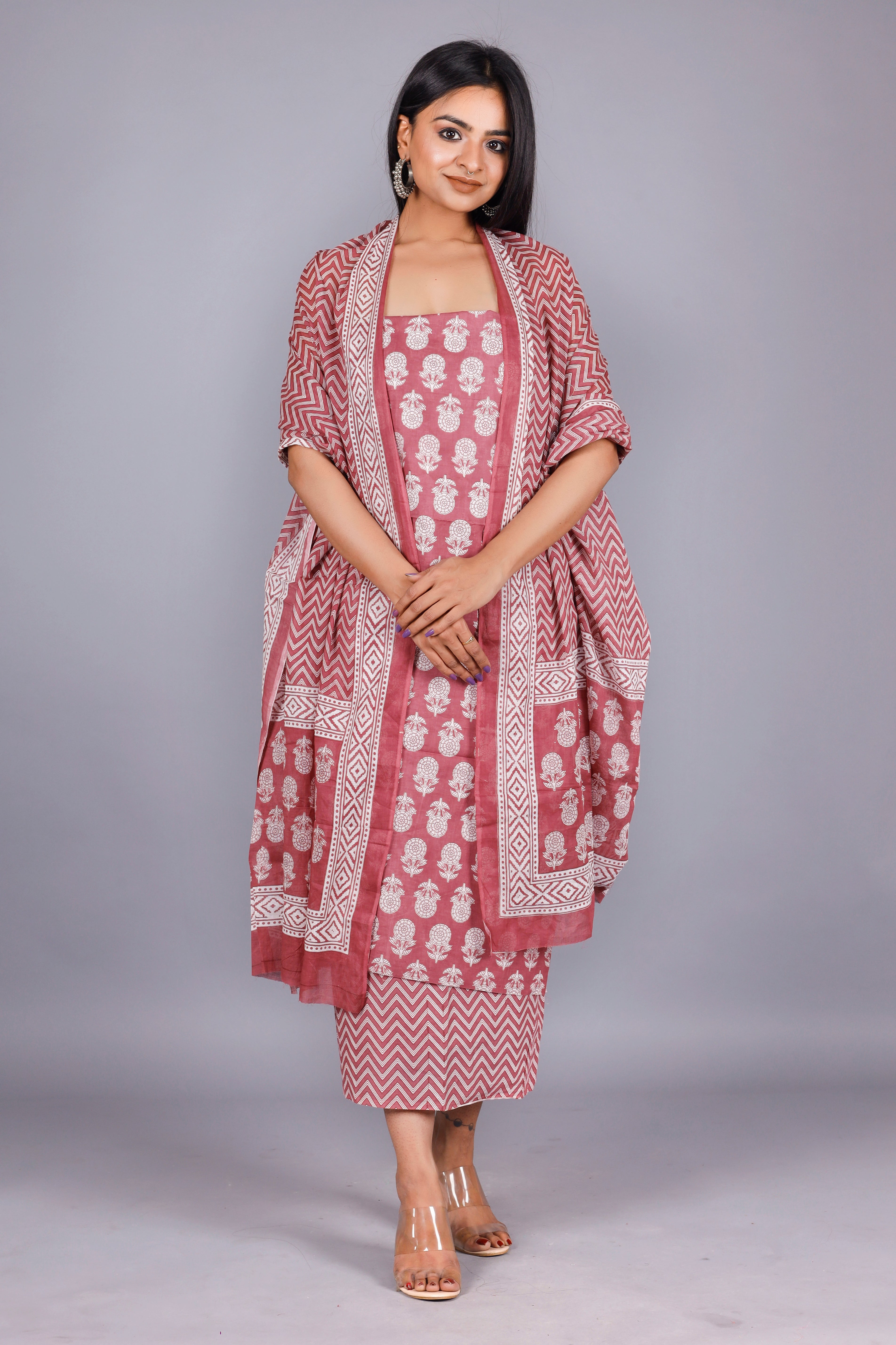 Woman's Purple Cotton Kurta Set - Kwatchi