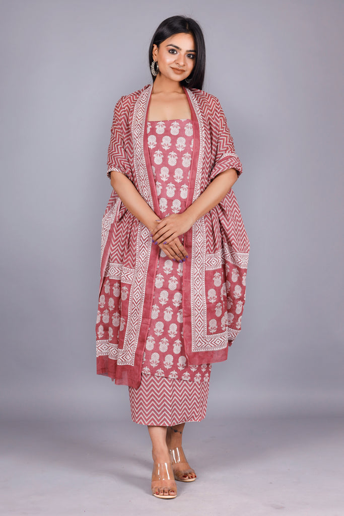 Woman's Purple Cotton Kurta Set