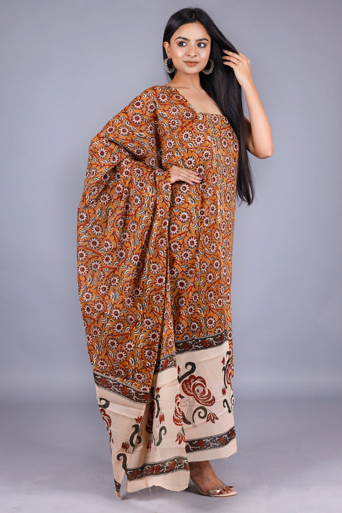Woman's Musturd Cotton Kurta Set