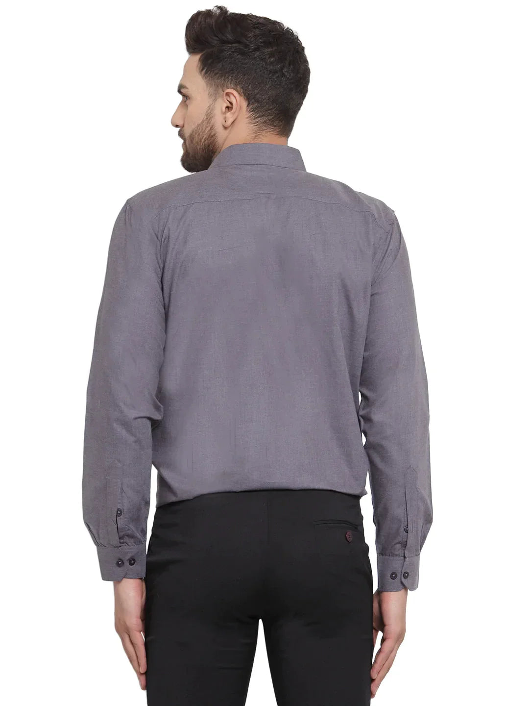 Men's Cotton Solid Charcoal Grey Formal Shirt's - Taantav