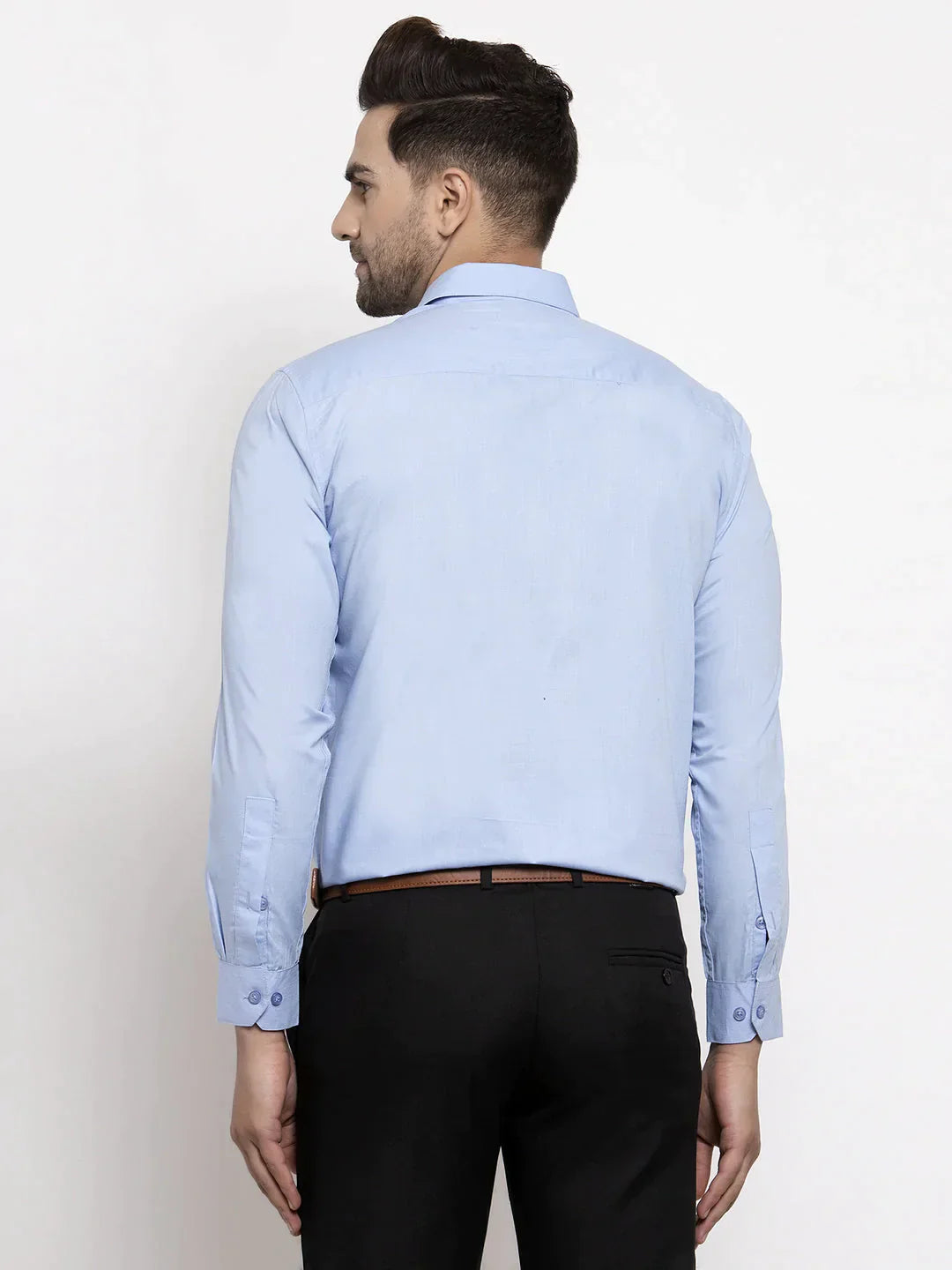 Men's Cotton Solid Firozi Blue Formal Shirt's - Taantav