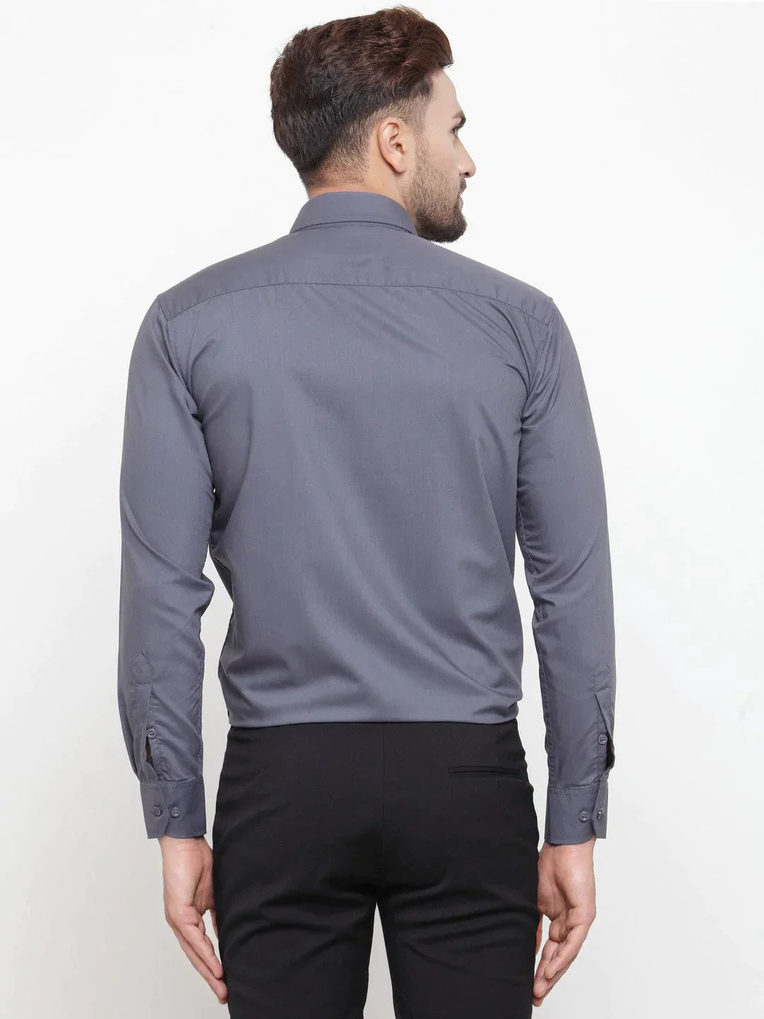 Men's Cotton Solid Grey Formal Shirt's - Taantav