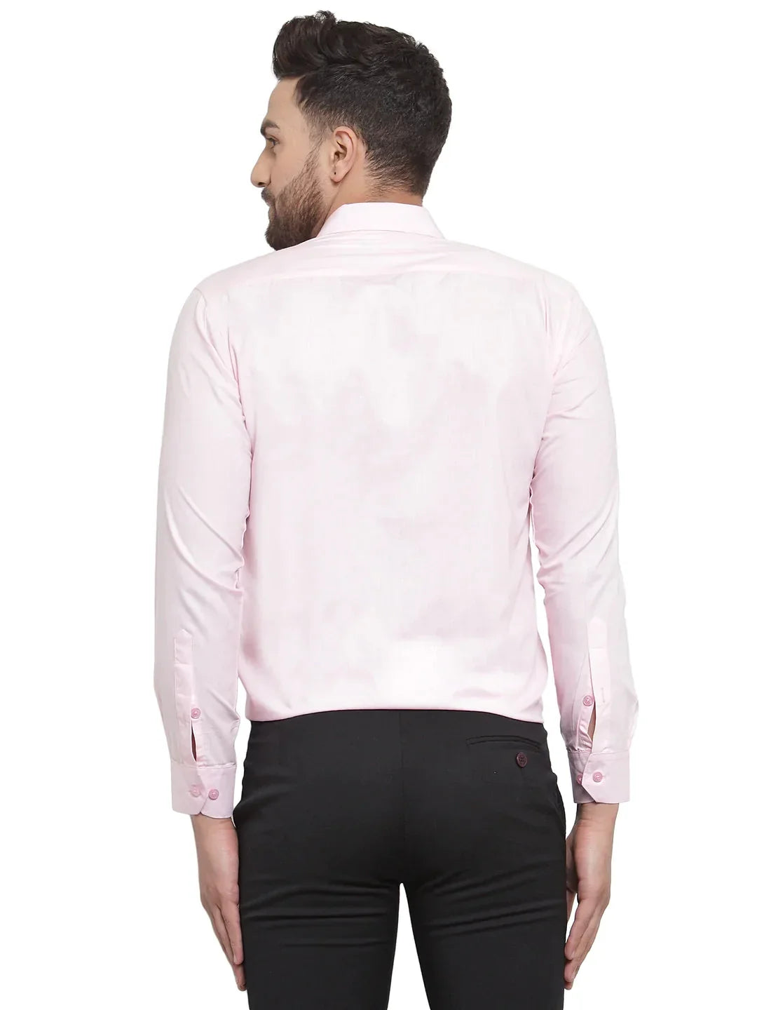 Men's Cotton Solid Light Pink Formal Shirt's - Taantav