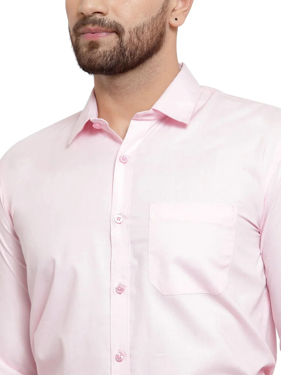 Men's Cotton Solid Light Pink Formal Shirt's - Taantav