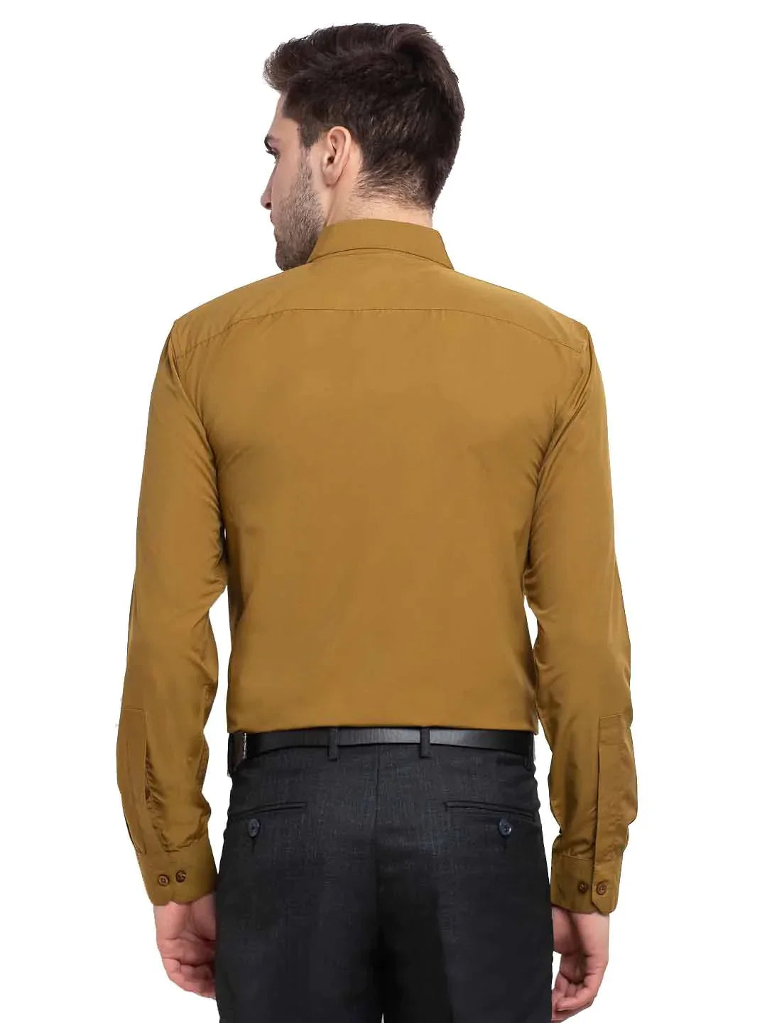 Men's Cotton Solid Mustard Formal Shirt's - Taantav