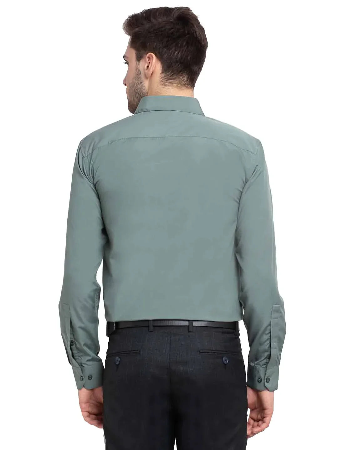 Men's Cotton Solid Pista Green Formal Shirt's - Taantav