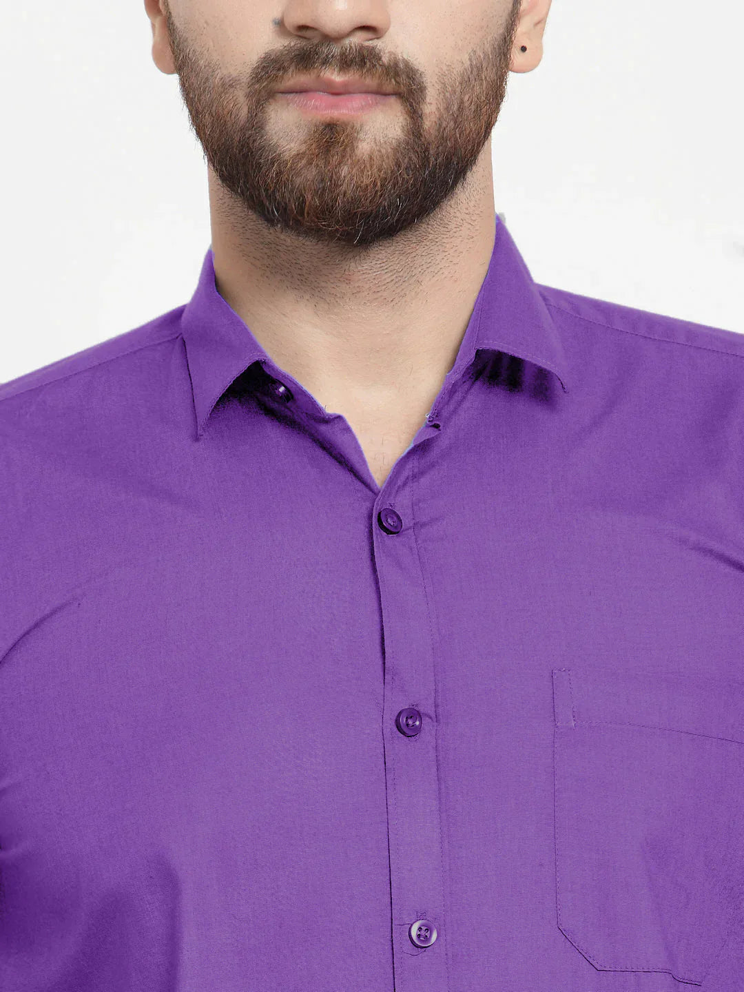 Men's Cotton Solid Purple Formal Shirt's - Taantav