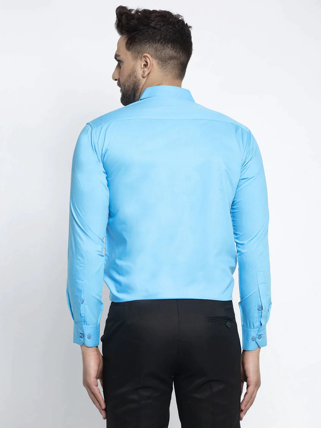 Men's Cotton Solid Sky Blue Formal Shirt's - Taantav