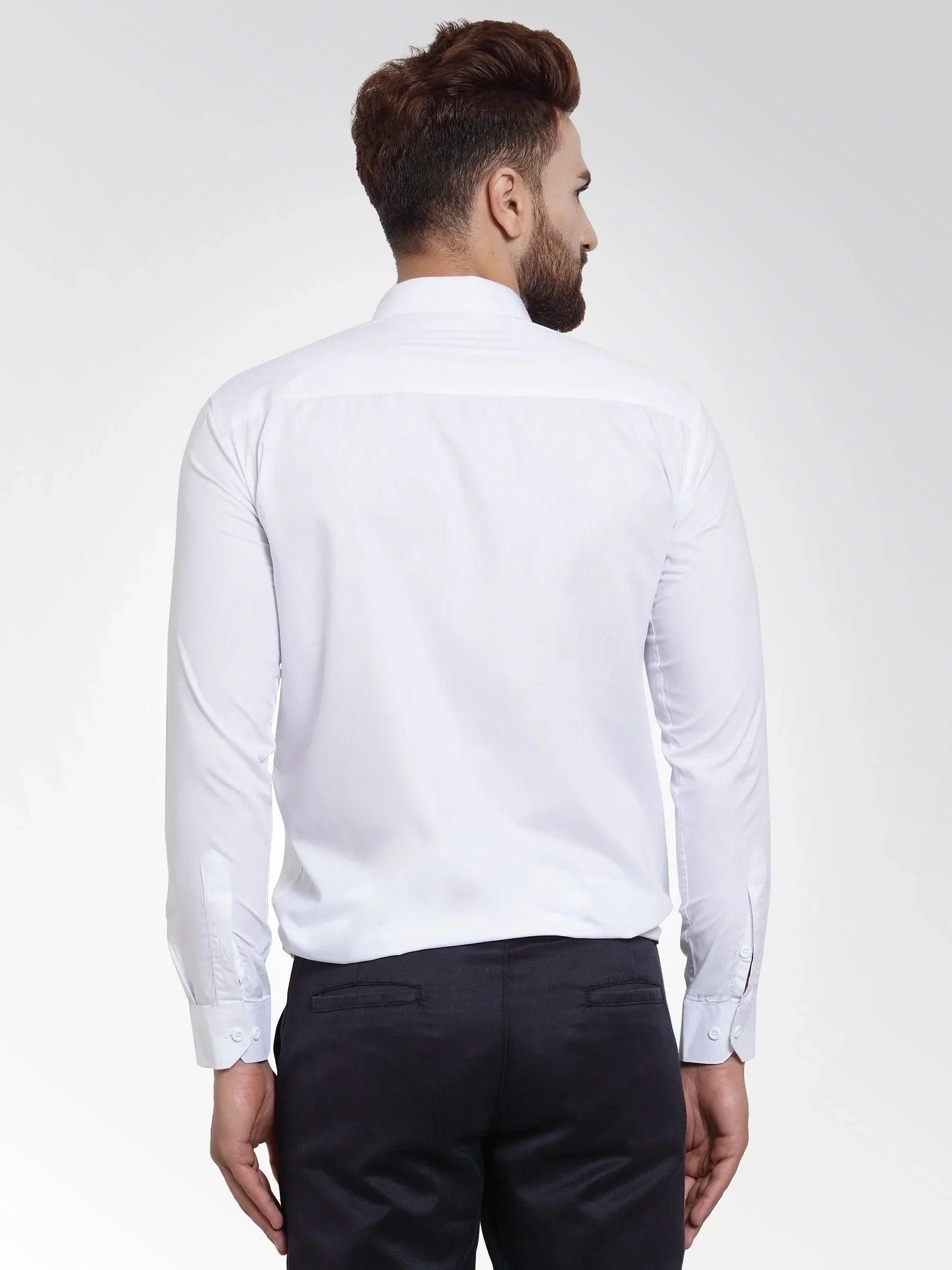 Men's Cotton Solid White Formal Shirt's - Taantav