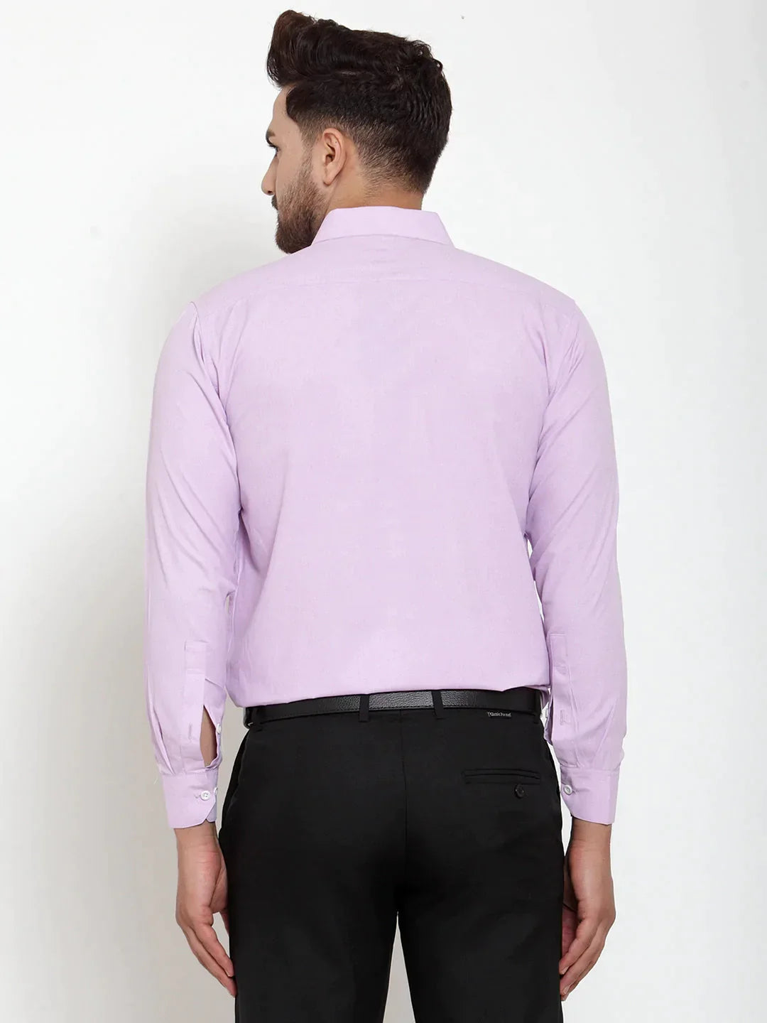 Men's Light-Purple Formal Shirt with white detailing - Taantav