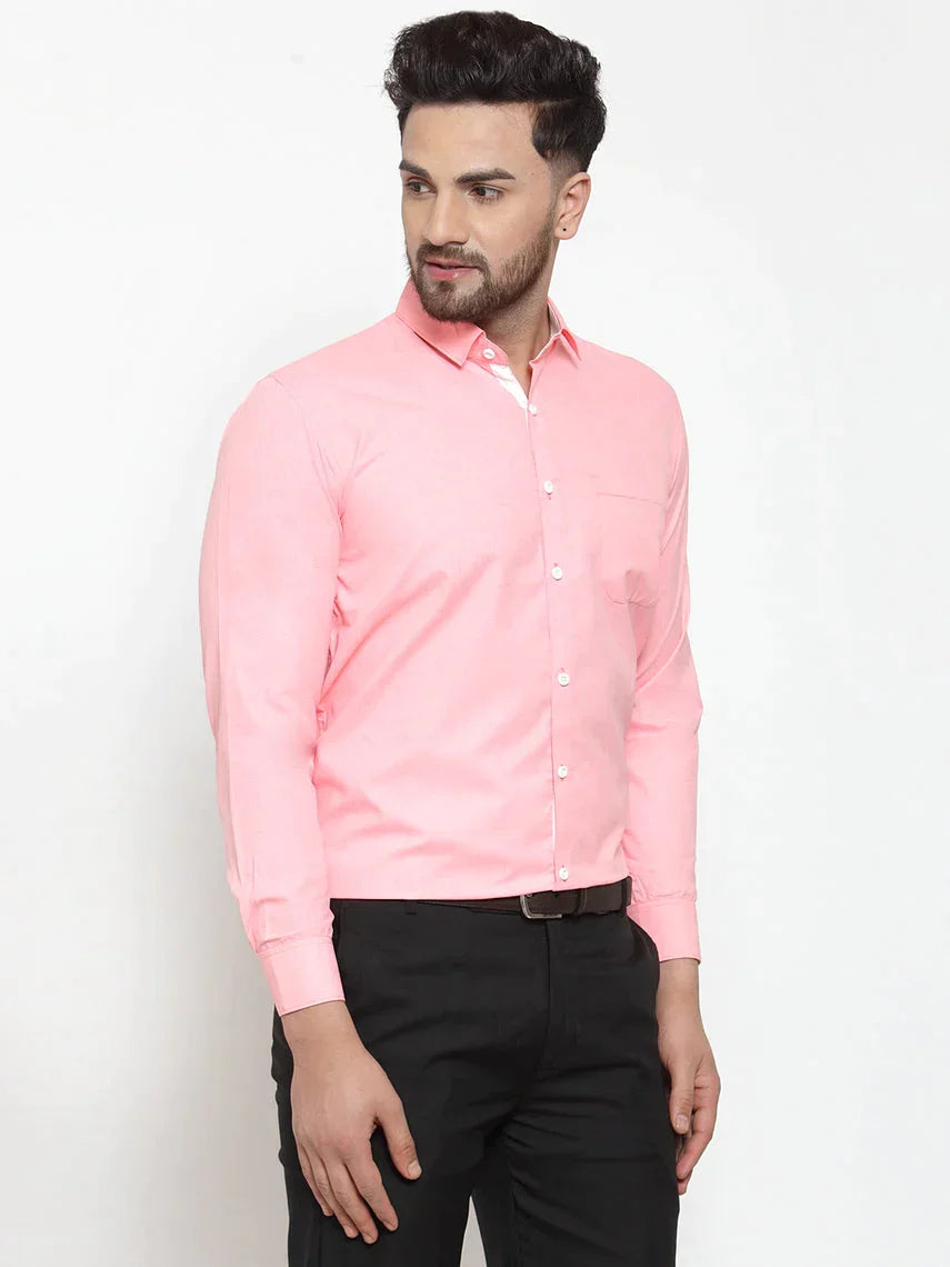 Men's Red Formal Shirt with white detailing - Taantav