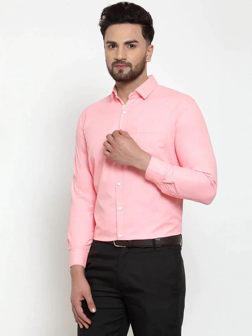 Men's Red Formal Shirt with white detailing - Taantav