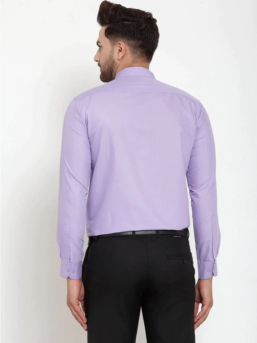 Men's Purple Cotton Solid Button Down Formal Shirts - Taantav