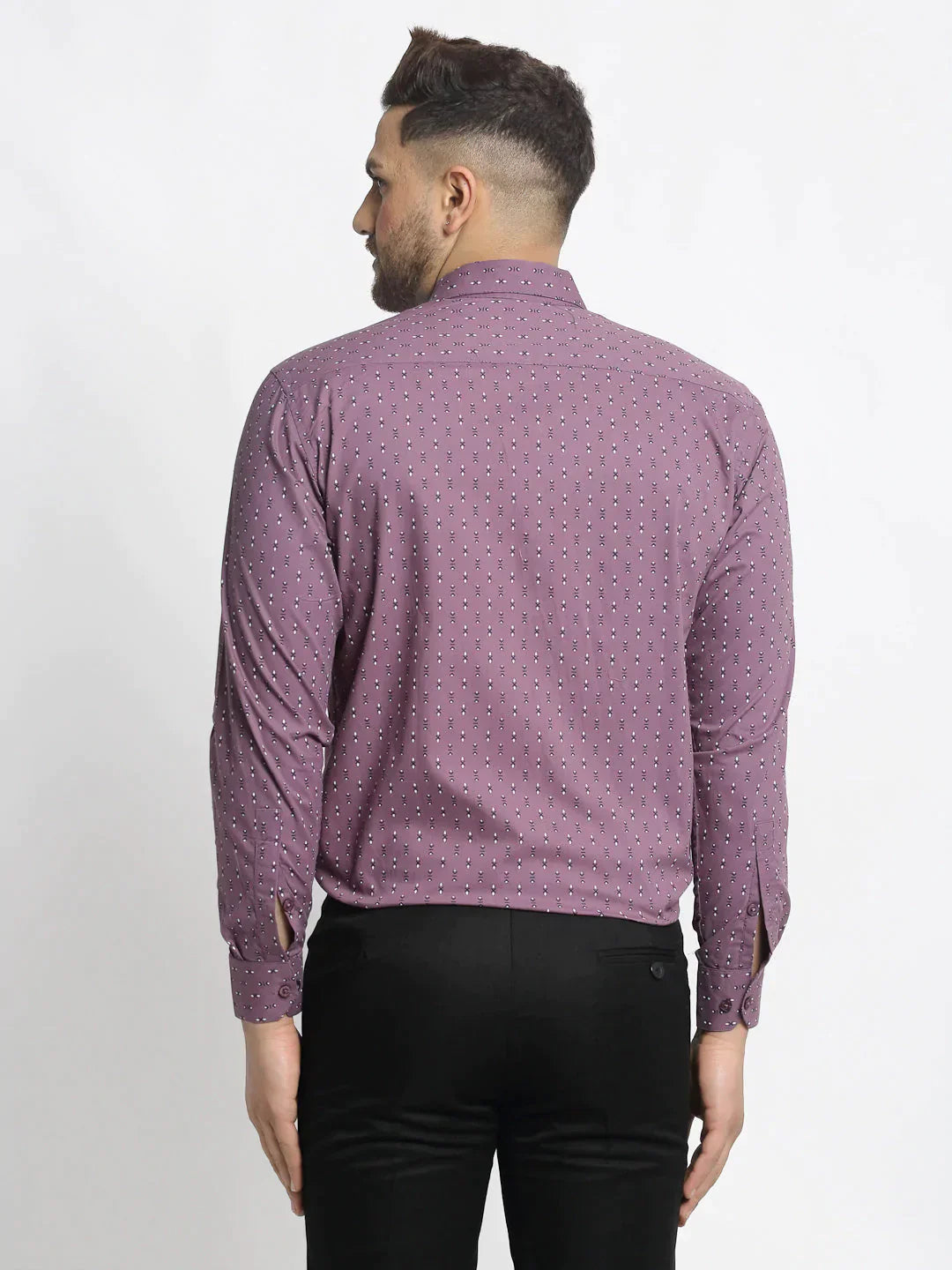 Men's Magenta Cotton Printed Formal Shirt's - Taantav